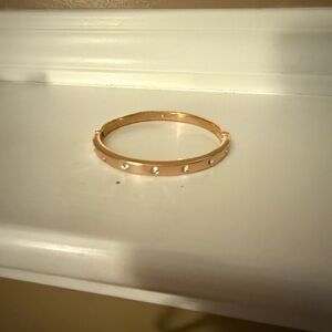 Kate Spade Set In Stone Rose Gold Hinged Bracelet NWOT